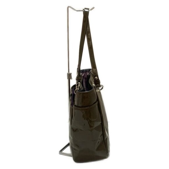 Auth COACH Gallery Embossed Patent Leather Large East West Zip Tote F17729 - - Picture 2 of 8